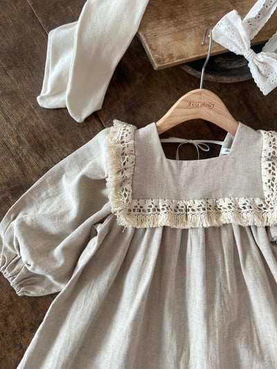 法式流蘇方領洋裝5