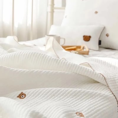 寶寶睡袋｜刺繡熊熊 (天絲)5