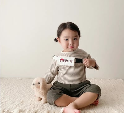 手工刺繡魔術貼名牌扣搭5