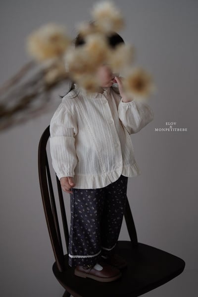 荷葉邊碎花襯衫 (2色)20