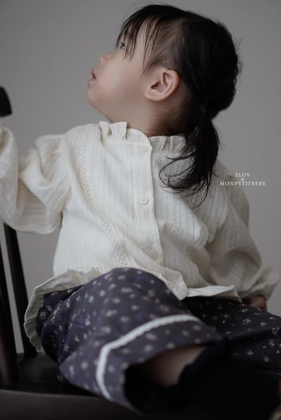 荷葉邊碎花襯衫 (2色)22