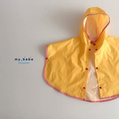 (現貨) 撞色斗篷式兒童雨衣 (2色)3