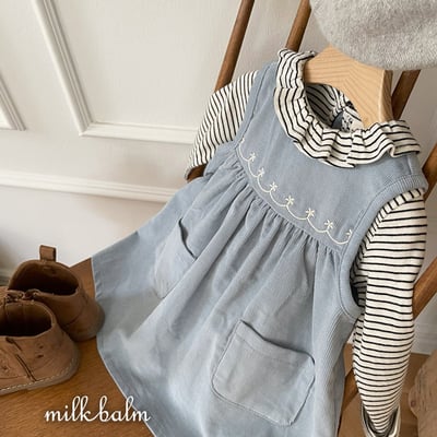 刺繡燈芯絨洋裝 (2色)9