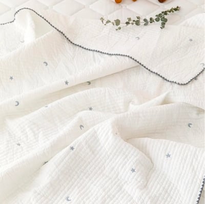 寶寶被｜刺繡星星月亮 (天絲)4