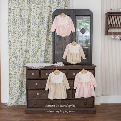 法式蕾絲摺邊洋裝 (2色)11