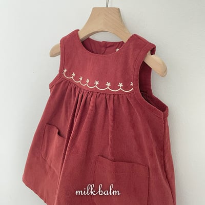 刺繡燈芯絨洋裝 (2色)5