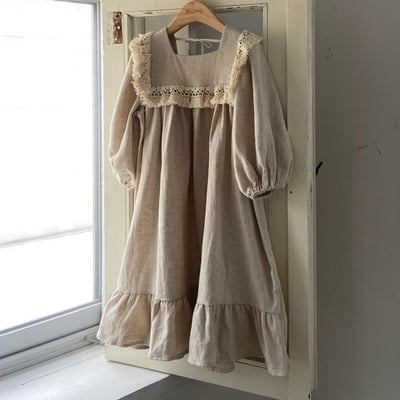 法式流蘇方領洋裝2