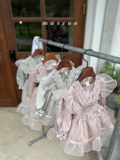 雪紗蕾絲洋裝 (2色)4