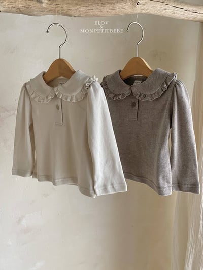 荷葉領上衣 (2色)1