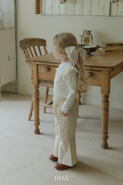 蕾絲口袋喇叭褲 (2色)3