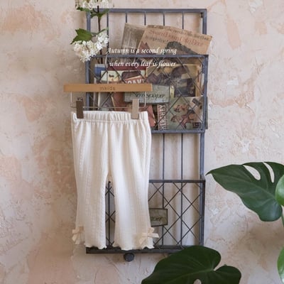 蝴蝶結捲邊喇叭褲 (3色)3