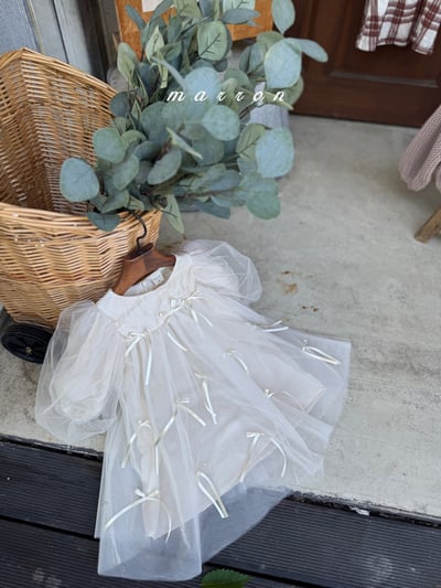 蝴蝶結薄紗洋裝 (2色)11