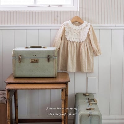 法式蕾絲摺邊洋裝 (2色)12