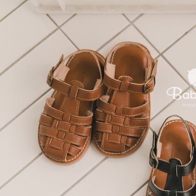 (現貨) 復古編織寶寶涼鞋 (3色)3