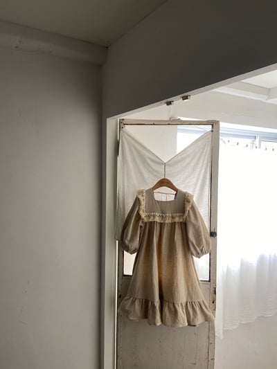 法式流蘇方領洋裝1