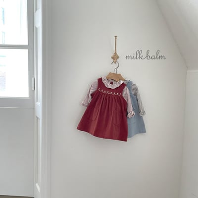 刺繡燈芯絨洋裝 (2色)2