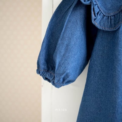 牛仔荷葉領洋裝7