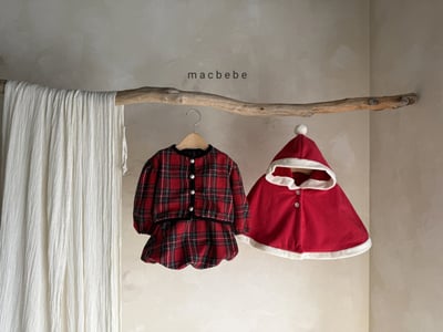 紅格紋開襟套裝7