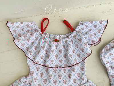 (現貨)【復古荷葉泳衣】泳衣＋泳帽套組 (2色)2