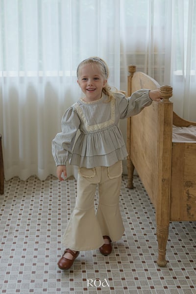 蕾絲口袋喇叭褲 (2色)7