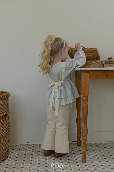 蕾絲口袋喇叭褲 (2色)6