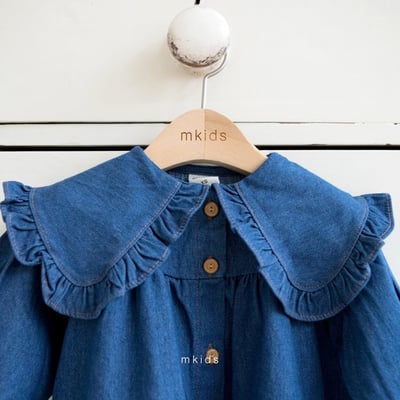 牛仔荷葉領洋裝6