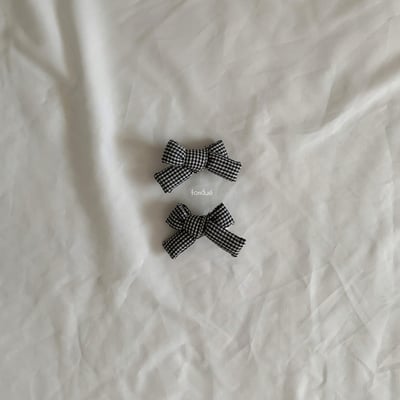 格紋蝴蝶結髮夾組 (7色)4
