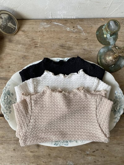 百搭波浪邊針織上衣 (3色)2