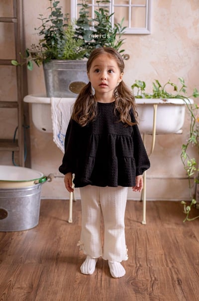 蝴蝶結捲邊喇叭褲 (3色)2