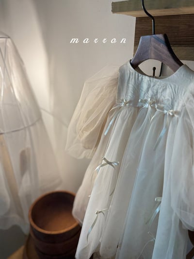 蝴蝶結薄紗洋裝 (2色)8