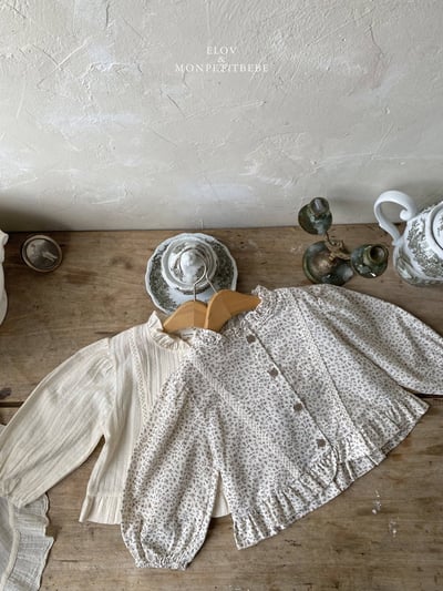 荷葉邊碎花襯衫 (2色)4