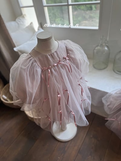 蝴蝶結薄紗洋裝 (2色)13