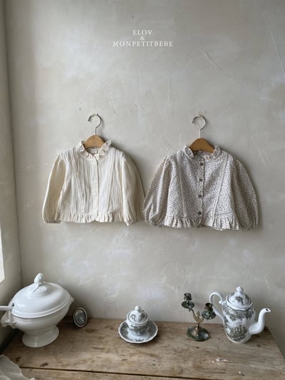 荷葉邊碎花襯衫 (2色)3