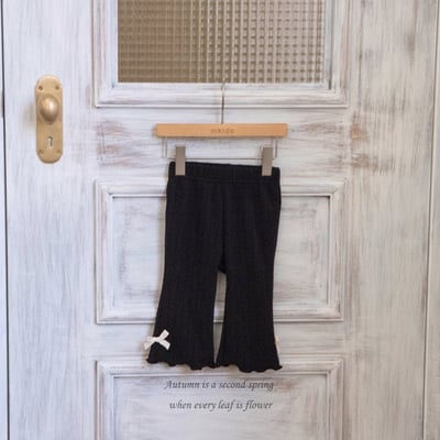 蝴蝶結捲邊喇叭褲 (3色)6