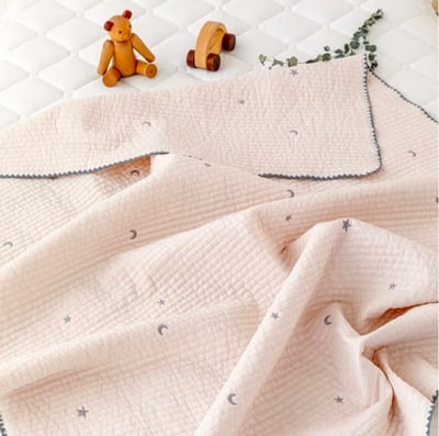 寶寶被｜刺繡星星月亮 (天絲)2