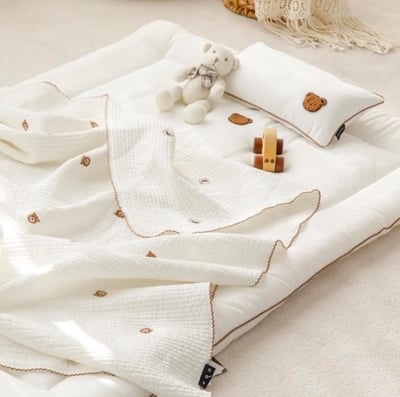 寶寶睡袋｜刺繡熊熊 (天絲)2