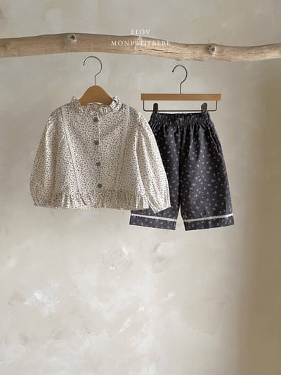 荷葉邊碎花襯衫 (2色)16