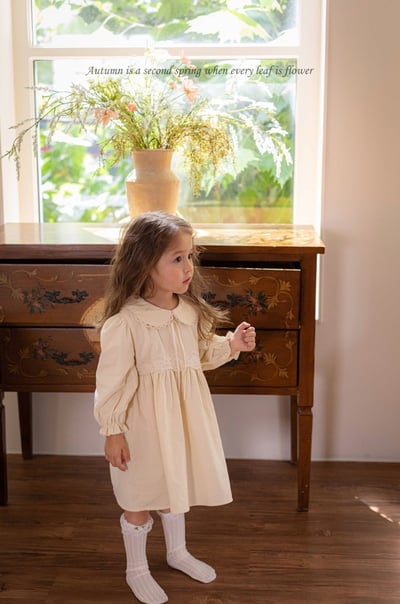 蕾絲小圓領洋裝 (2色)3