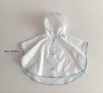 (現貨) 撞色斗篷式兒童雨衣 (2色)5