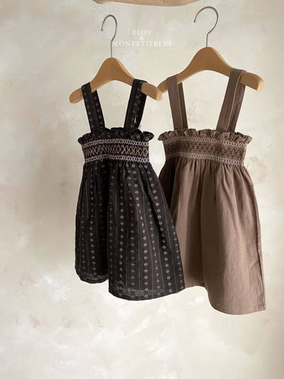 復古刺繡吊帶裙 (2色)1