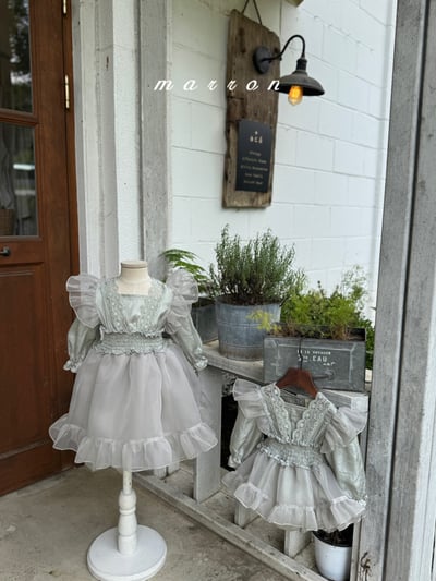 雪紗蕾絲洋裝 (2色)10