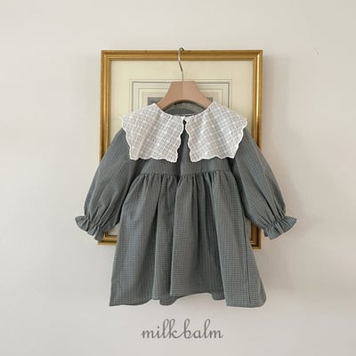 復古學院格紋洋裝 (2色)3