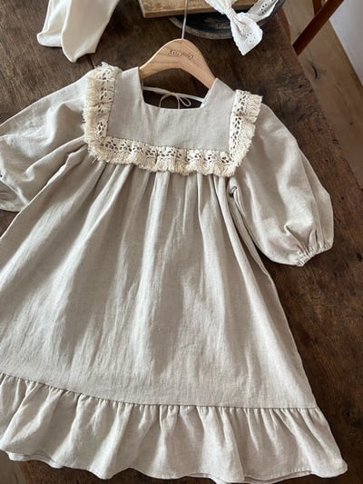 法式流蘇方領洋裝4