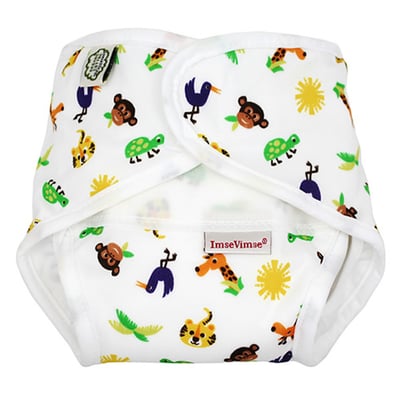 瑞典 ImseVimse有機棉All-in-One尿布褲4件組(純白/動物園)3