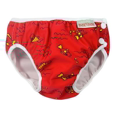 瑞典 ImseVimse超彈性防漏游泳尿褲(紅色小魚)1
