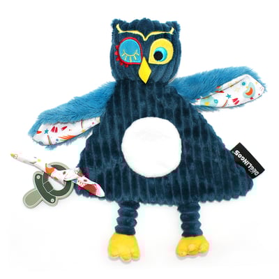 法國Les Deglingos-柔絨摸摸安撫巾(貓頭鷹/阿斯特)3