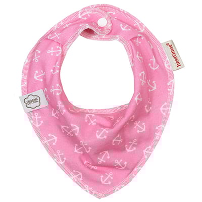 瑞典 ImseVimse有機棉領巾型圍兜(粉紅海軍)1