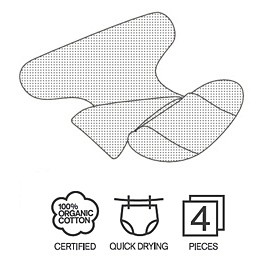 瑞典ImseVimse預裁成型毛巾尿布墊(初生4件組)2