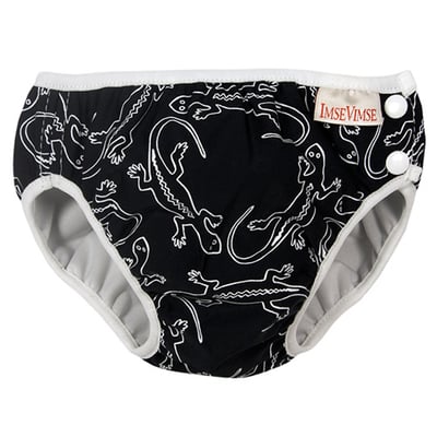 瑞典 ImseVimse超彈性防漏游泳尿褲(黑色蜥蜴)1