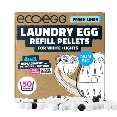 英國ECOEGG-環保低敏淺色潔衣蛋補充包(50次/粉藍柔軟舒棉)1